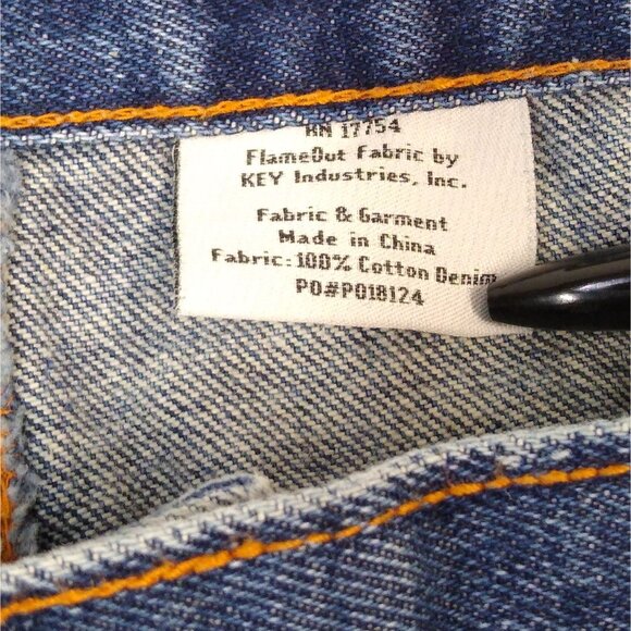 Key Industries HRC2 FlameOut Flame-Resistant Denim Jeans Men's 44x32 100% Cotton - Picture 5 of 11